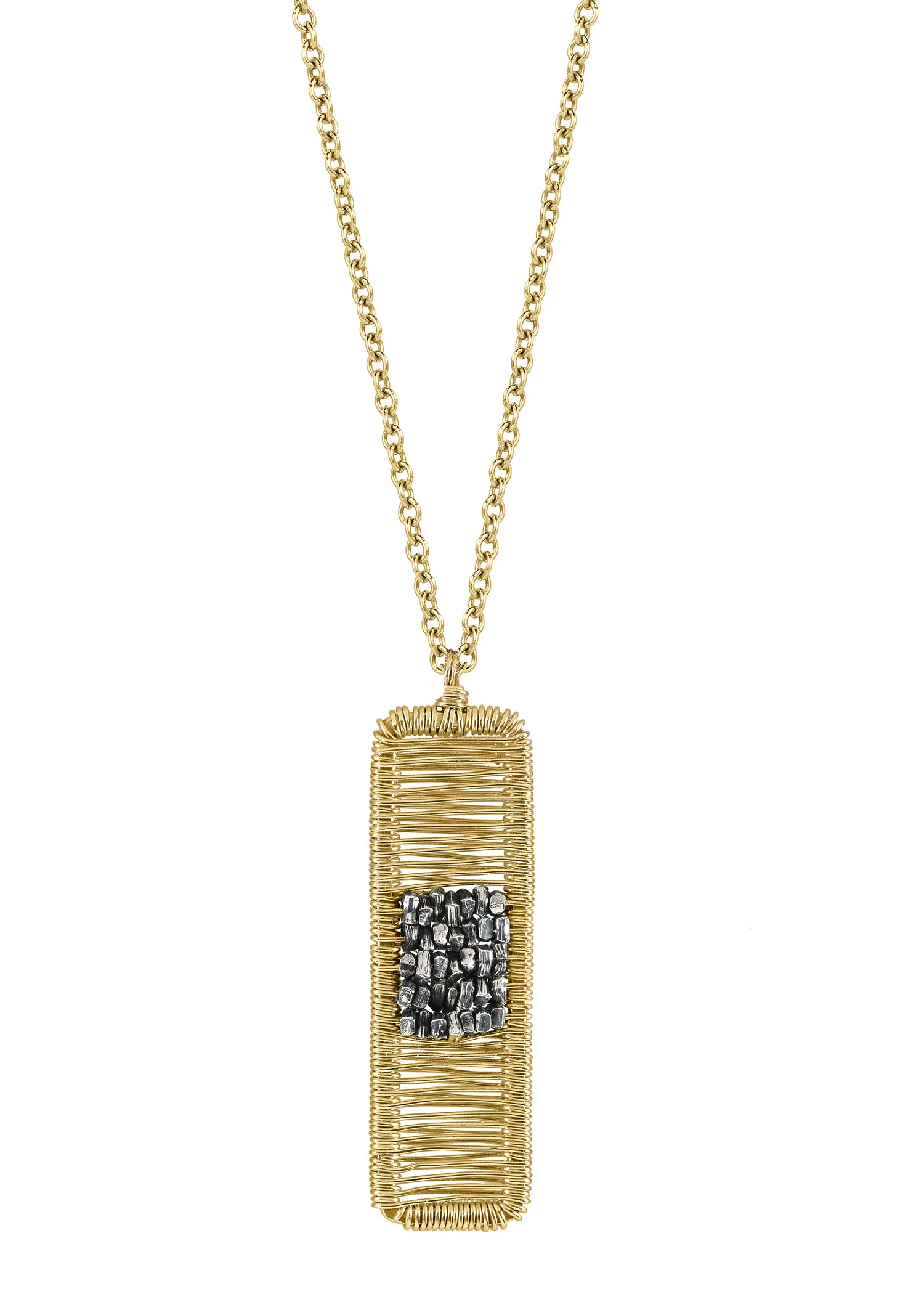 Mixed Metal Rectangle City/Mountain Necklace – Southern Highland Craft Guild